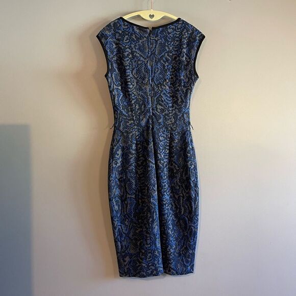 Cache Snakeskin Print Blue Bodycon Sleeveless Sweater Midi Dress | SZ S - Picture 6 of 14